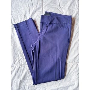 Cynthia Rowley Ankle Cropped Dress Pants Slacks Tapered Indigo Blue Purple